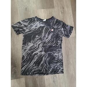 Champion Youth Large Black Gray Tie Dye Tshirt